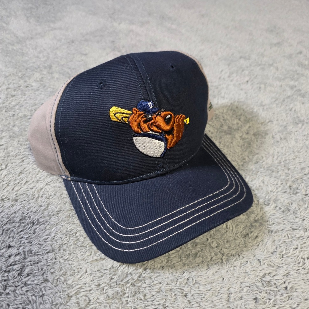 Melonwear Mens OSFM Baseball Cap Navy Tan Embroidered Dog Mascot Edward Jones